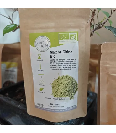Matcha Bio Chine 40g Vert-Tiges