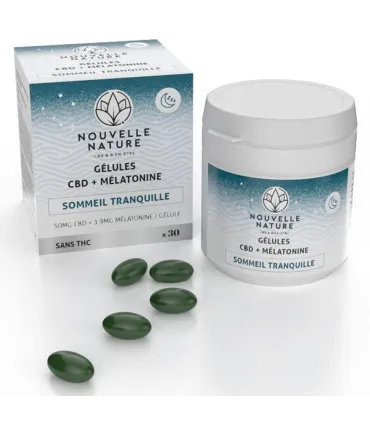 Softgels CBD 50mg + Mélatonine 1,9mg – Sommeil Réparateur