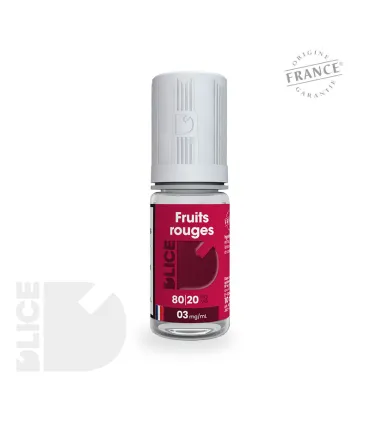 E-liquide Fruits Rouges de D'LICE - Cocktail Gourmand de Fraise, Framboise, Cerise, Groseille et Cassis - Vapeur Enivrante à Sav