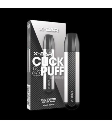 Batterie X‑Bar Click & Puff Silver & Carbon 500 mAh