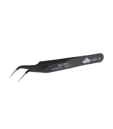 Pince de précision coudée ESD‑15 – Grip millimétré