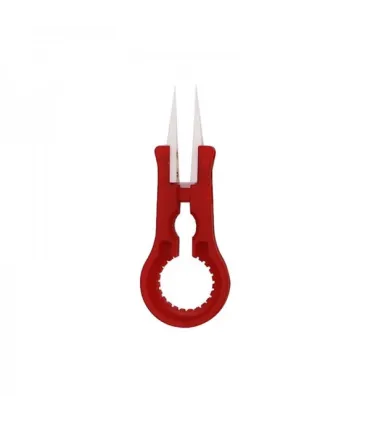 Ceramic Vape Tweezers – Outil 2‑en‑1 rouge
